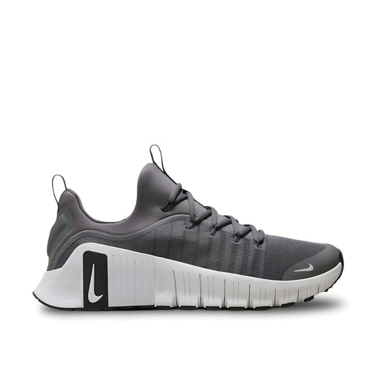 "Nike Free Metcon 6 Grey White training shoe with breathable mesh upper and white rubber outsole"

"Side view of Nike Free Metcon 6 Grey White showing Flywire cables and cushioned heel"

"Close-up of Nike Free Metcon 6 Grey White with flexible sole and durable outsole"

"Nike Free Metcon 6 Grey White – versatile cross-training sneaker for gym and HIIT"