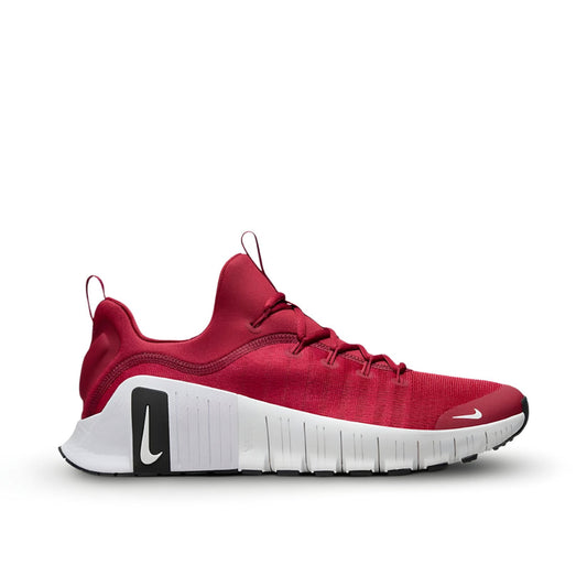 "Nike Free Metcon 6 Red and White training shoe with breathable mesh upper and reinforced heel"

"Side view of Nike Free Metcon 6 White Picante Red showing Flywire cables and cushioned midsole"

"Close-up of Nike Free Metcon 6 Red and White with durable rubber outsole and flexible sole"

"Nike Free Metcon 6 Red and White – versatile cross-training sneaker with vibrant colorway"

