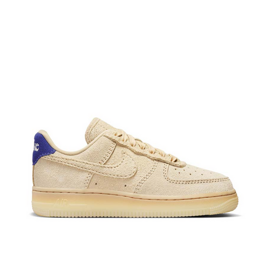 "Nike Air Force 1 '07 LV8 Suede Grain sneaker with textured grain suede upper"

"Side view of Nike Air Force 1 '07 LV8 Suede Grain with white midsole and rubber outsole"

"Close-up of Nike Air Force 1 '07 LV8 Suede Grain showing premium suede texture"

